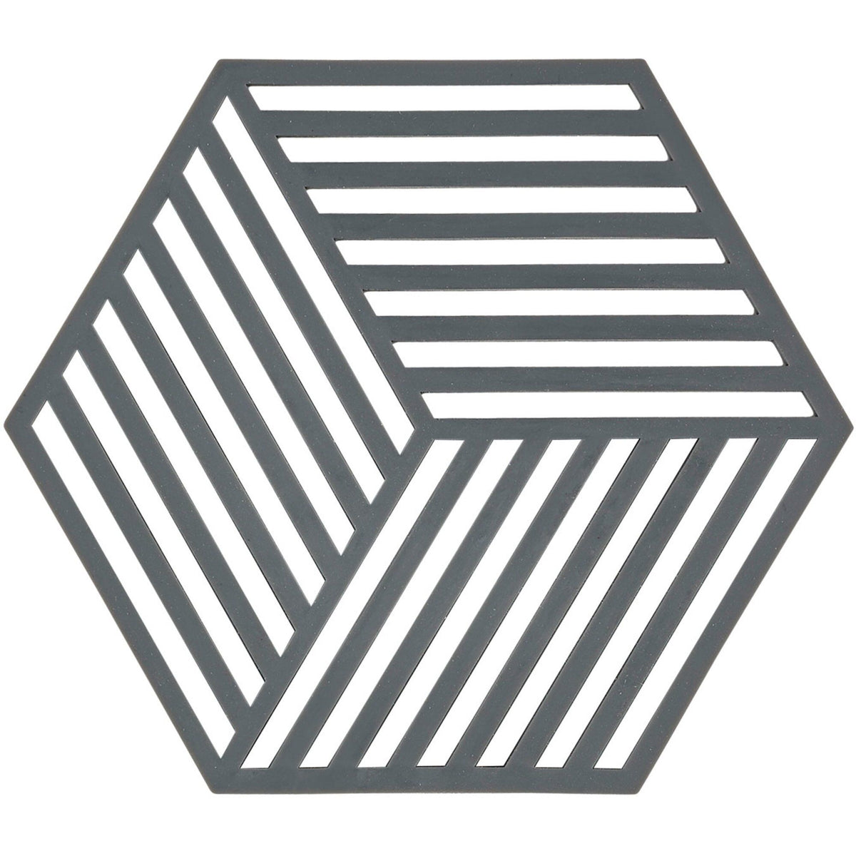 Sekskantet bordskåner i cool grey silikone fra Zone, Hexagon