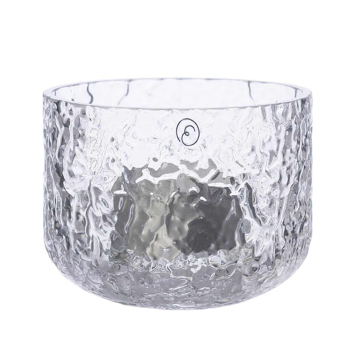 Ernst lysestage i mønstret glas, 6 cm
