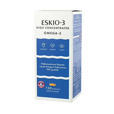 Se Midsona Eskio-3 High Concentrated omega-3 120 kapsler  DATOVARE 08/2025 ✔ Kæmpe udvalg i  Midsona - Køb online på udsalg og tilbud lige nu ✔ Hurtig levering: 1 - 2 Hverdage samt billig fragt - Varenummer: HG-28858-1 og barcode / Ean: 7391325900445 på lager - Udsalg på Øjne > Midsona > Fiskeolie til børn Spar op til 66% - Over 1354 design mærker på udsalg