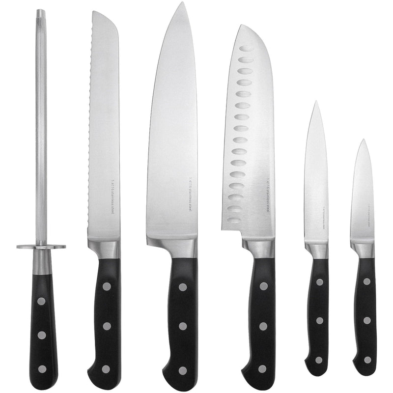 Se Essentials Knivsæt 6 dele, 1.4116-stål, klassisk design ✔ Kæmpe udvalg i Essentials ✔ Meget billig fragt og hurtig levering: 1 - 2 hverdage - Varenummer: KTO-KIT-A1 5+1PC og barcode / Ean: &