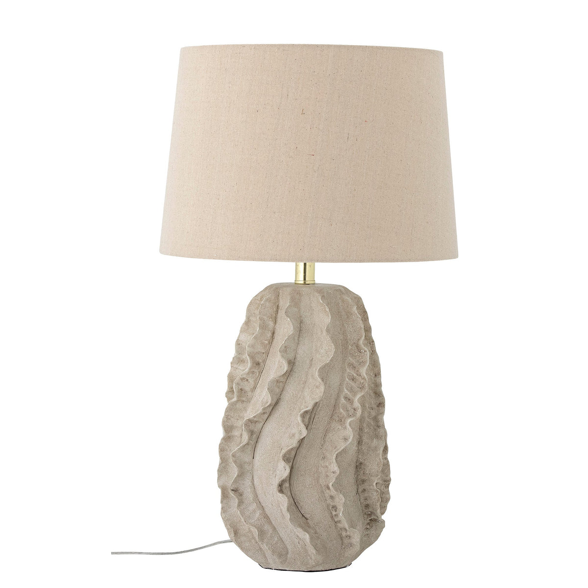 Natika bordlampe fra Creative Collection med korallinspireret base i lys beige, Ø38 × H64 cm