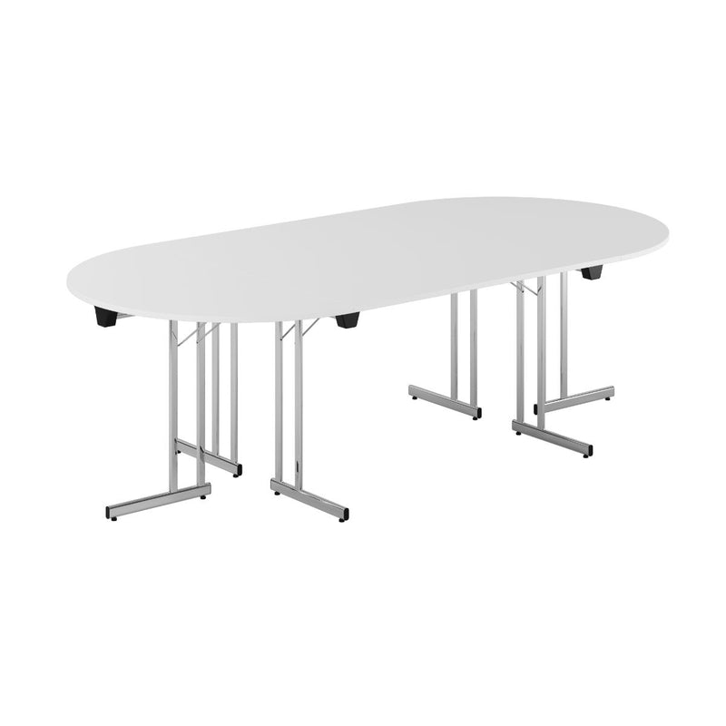 Konferencebord - 240x120cm - Sammenklappeligt bord - Hvid-krom