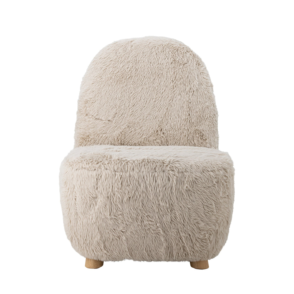 Yvona loungestol i gummitræ og beige polstring fra Creative Collection