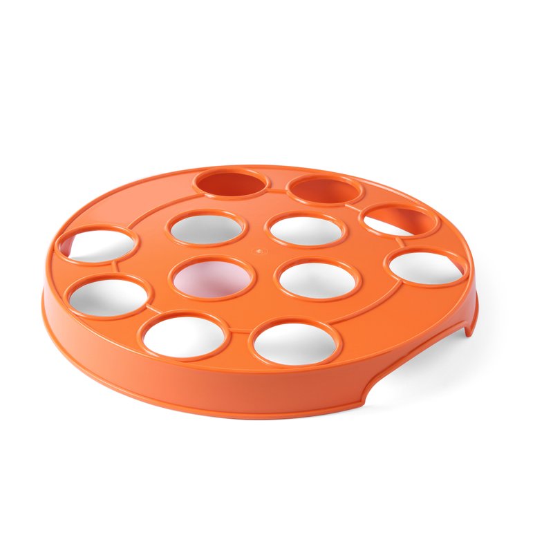 Orange ølglasholder i ABS-plast fra Hendi med plads til 12 glas, Ø 315 mm