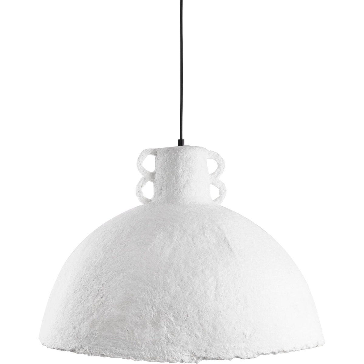 Globen Lighting Pendel Maché i hvid papier-maché med grov tekstur, 50 cm