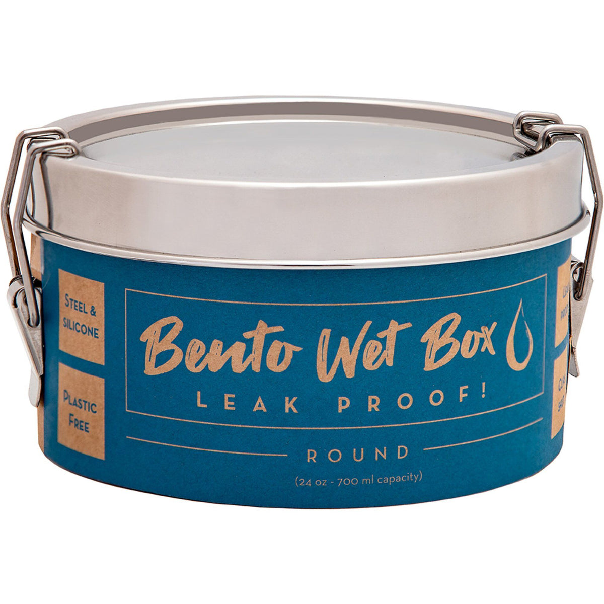 Rund Eco Lunchbox Bento Wet Box madkasse i rustfrit stål
