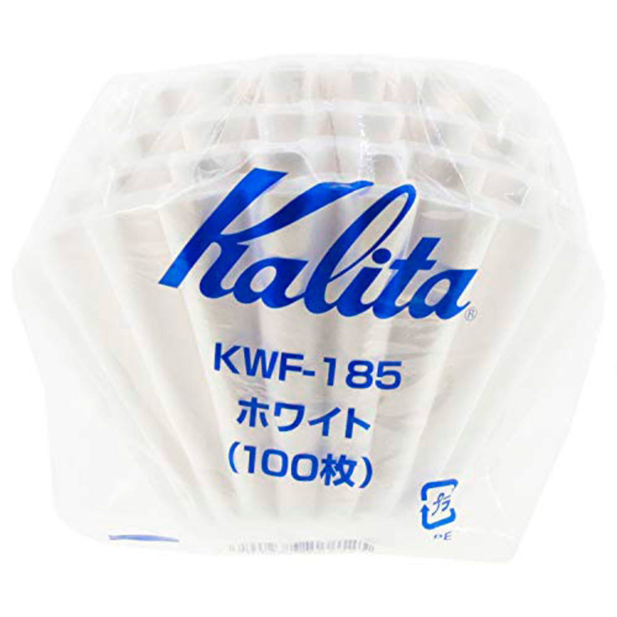 Pakke med 100 bølgede Kalita Wave 185 kaffefiltre
