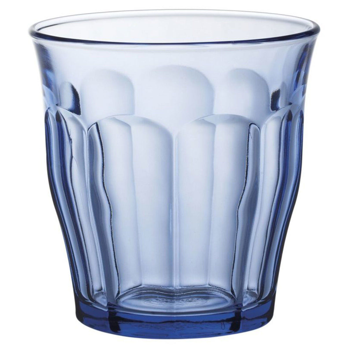 Seks marineblå Duralex Picardie glas på 25 cl