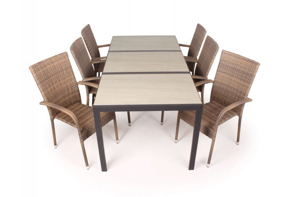 Se Fanø Geneve Keramik Havemøbelsæt - 90x195 cm - Dusty/beige ❤ Billig fragt og hurtig levering - Varenummer: Havemøbelland-DK2225 og barcode / Ean: 5709386504212 på lager - Udsalg på HAVEMØBELSÆT - Vedligeholdelsesfrie havemøbelsæt Spar stort – op til 53% - Over 2.739 brands med kæmpe udsalg