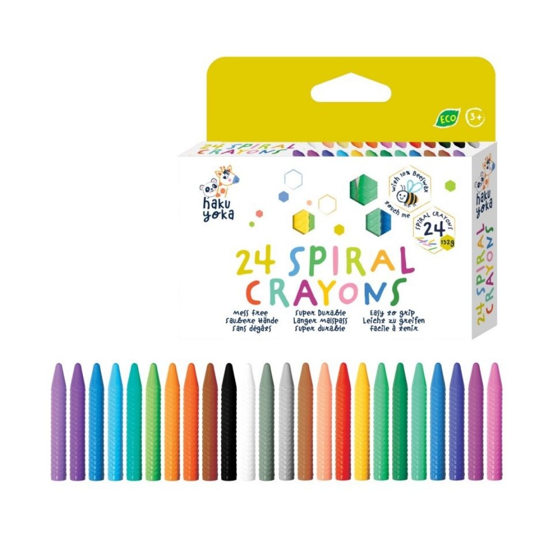Æske med 24 spiralformede farver med snoninger fra Haku Yoka