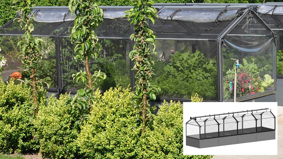 GrowCamp drivhus på 5,7 m2 i PVC med aluminiumsrør og plastprofiler