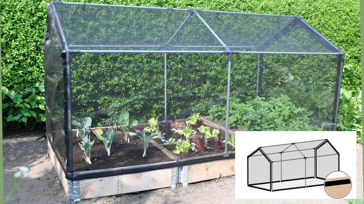 Growtunnel tunneloverbygning i aluminiumsrør til pallerammer, 120 x 240 cm, fra GrowCamp