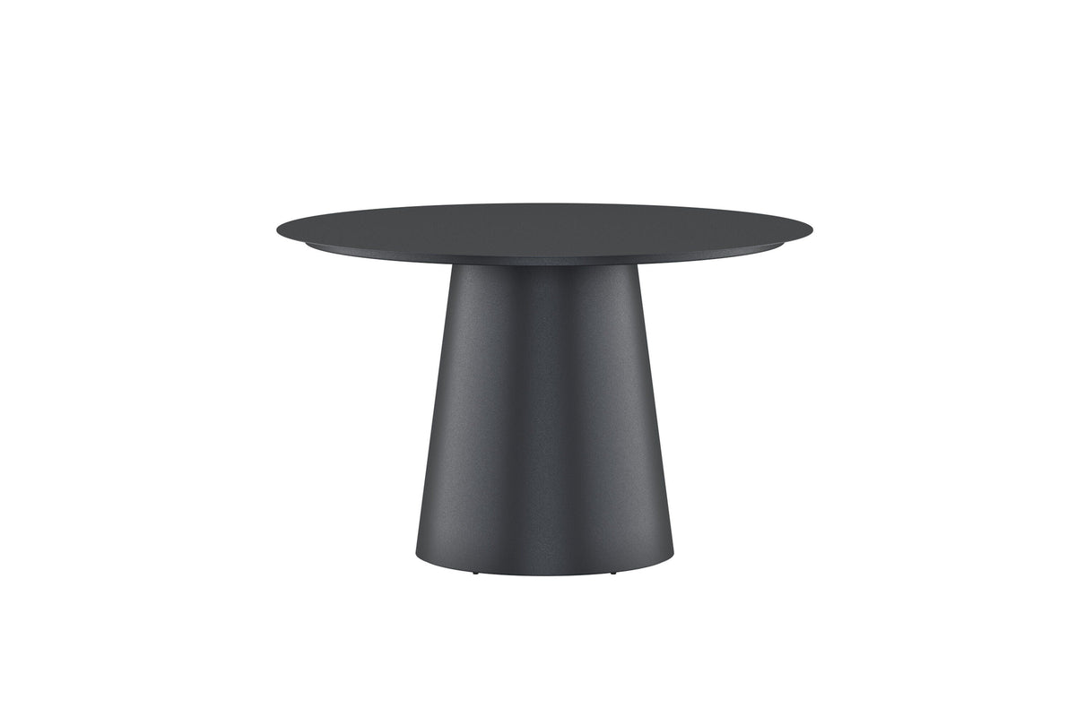 Lanzo rundt spisebord i sort aluminium, Ø120 cm, fra Venture Home