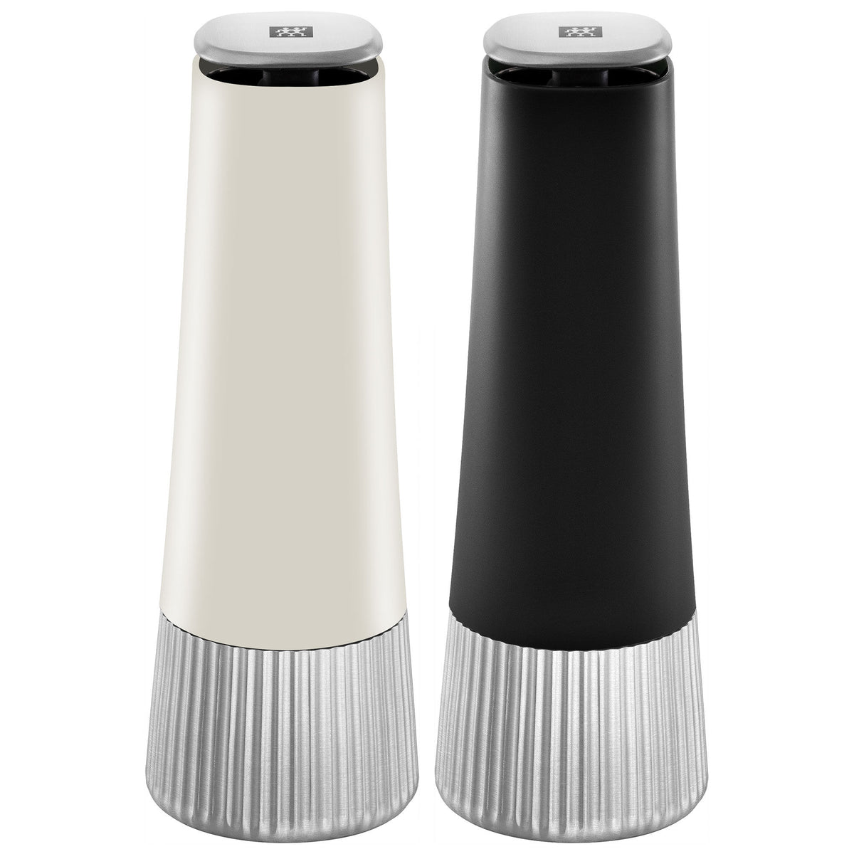 Zwilling sæt med to krydderikværne i sort og elfenbenshvid, 19 cm høje