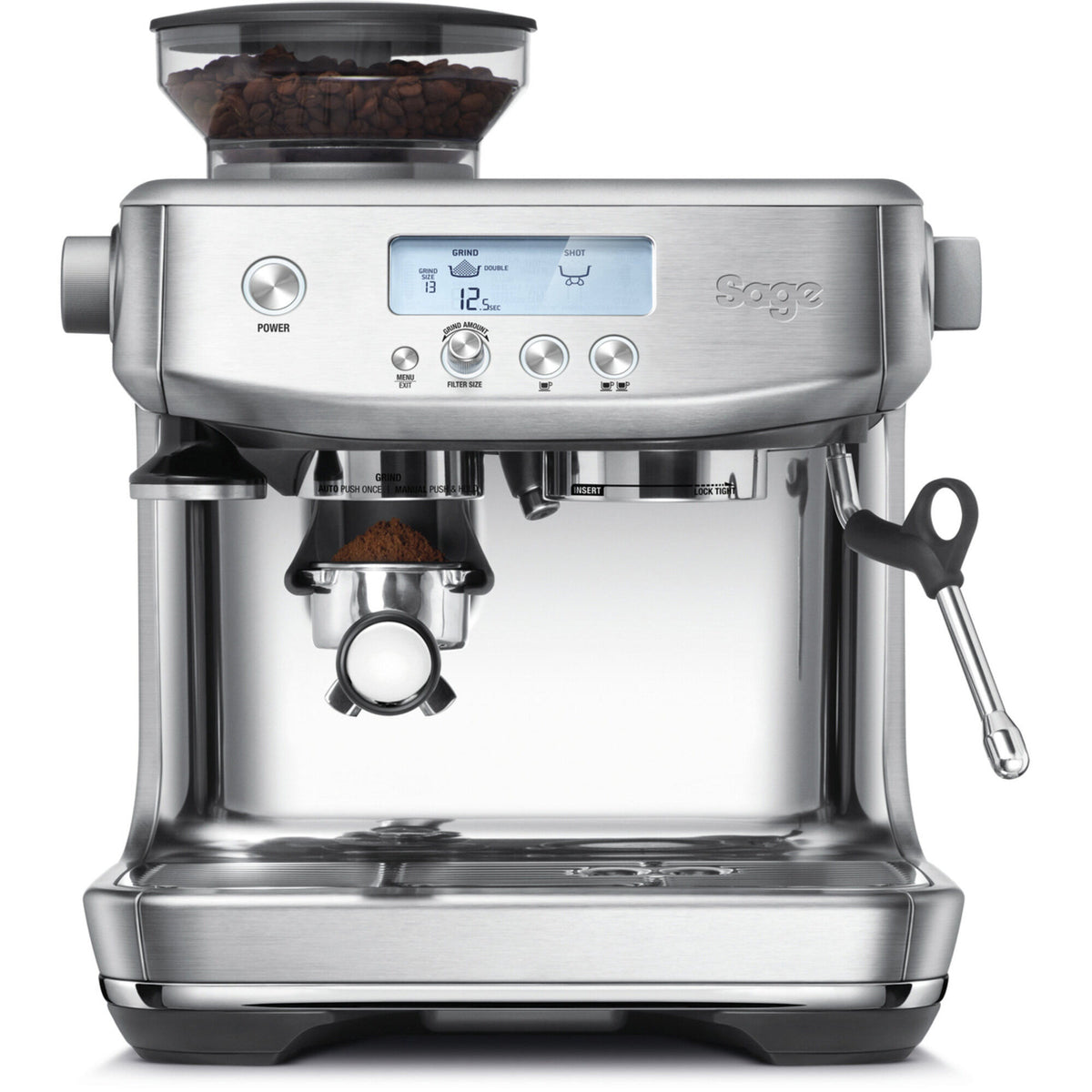 Sage Barista Pro SES878BSS espressomaskine i stål med integreret kaffekværn