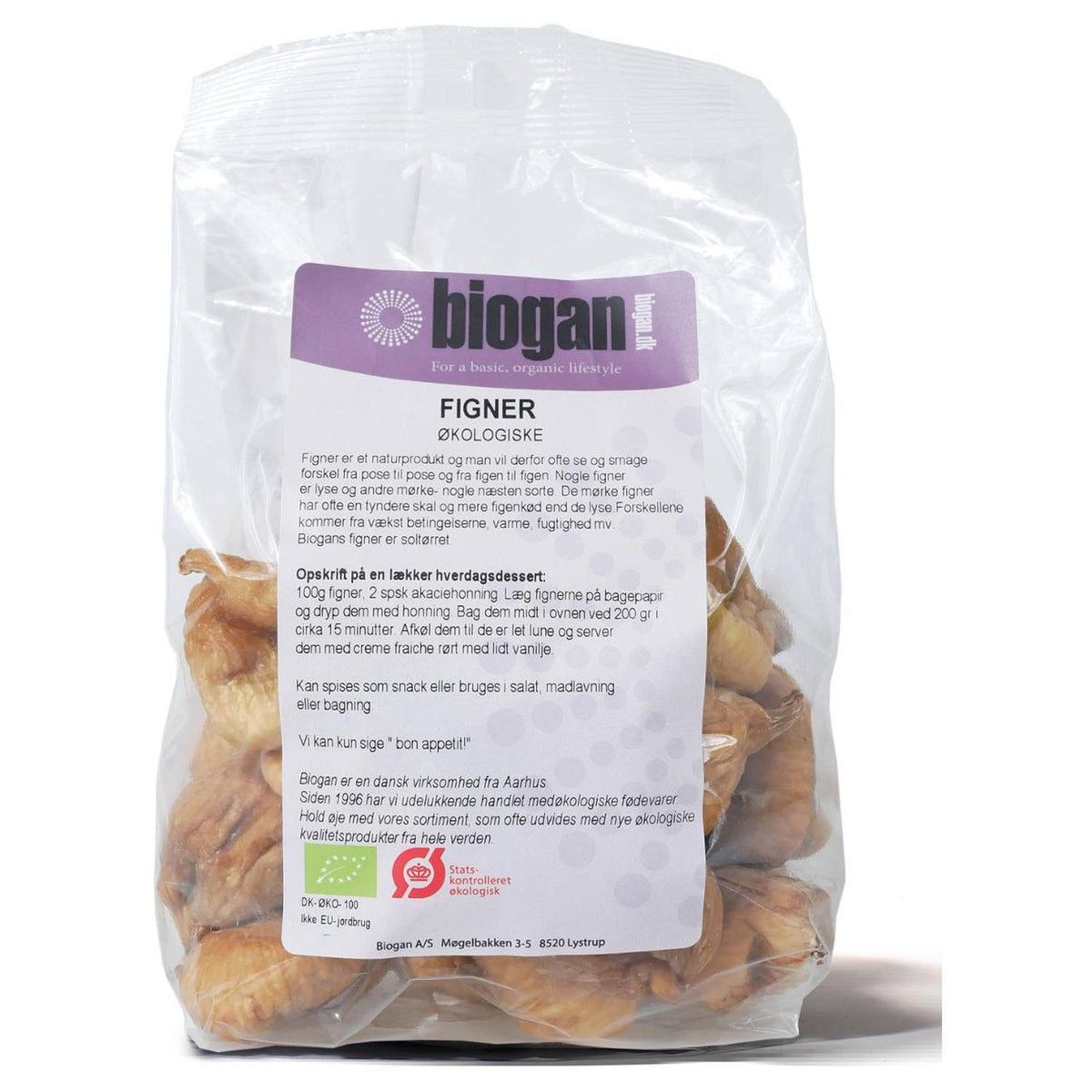 Pakning med økologiske figner, 500 gram, fra Biogan