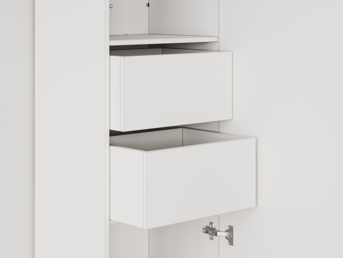 Hvidt M1 skab i høj model, 50 cm bredt, med hvid front