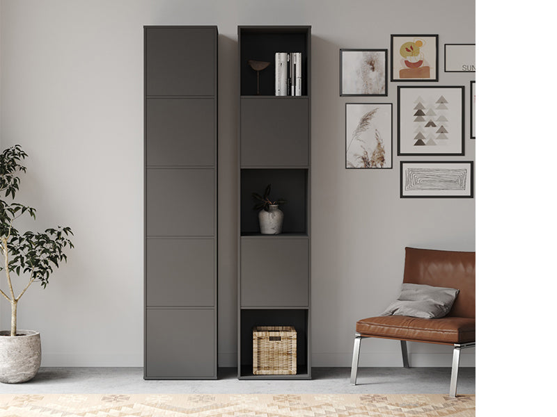 Høj hvid Cube reol, 222 cm høj, uden låger og indsatser