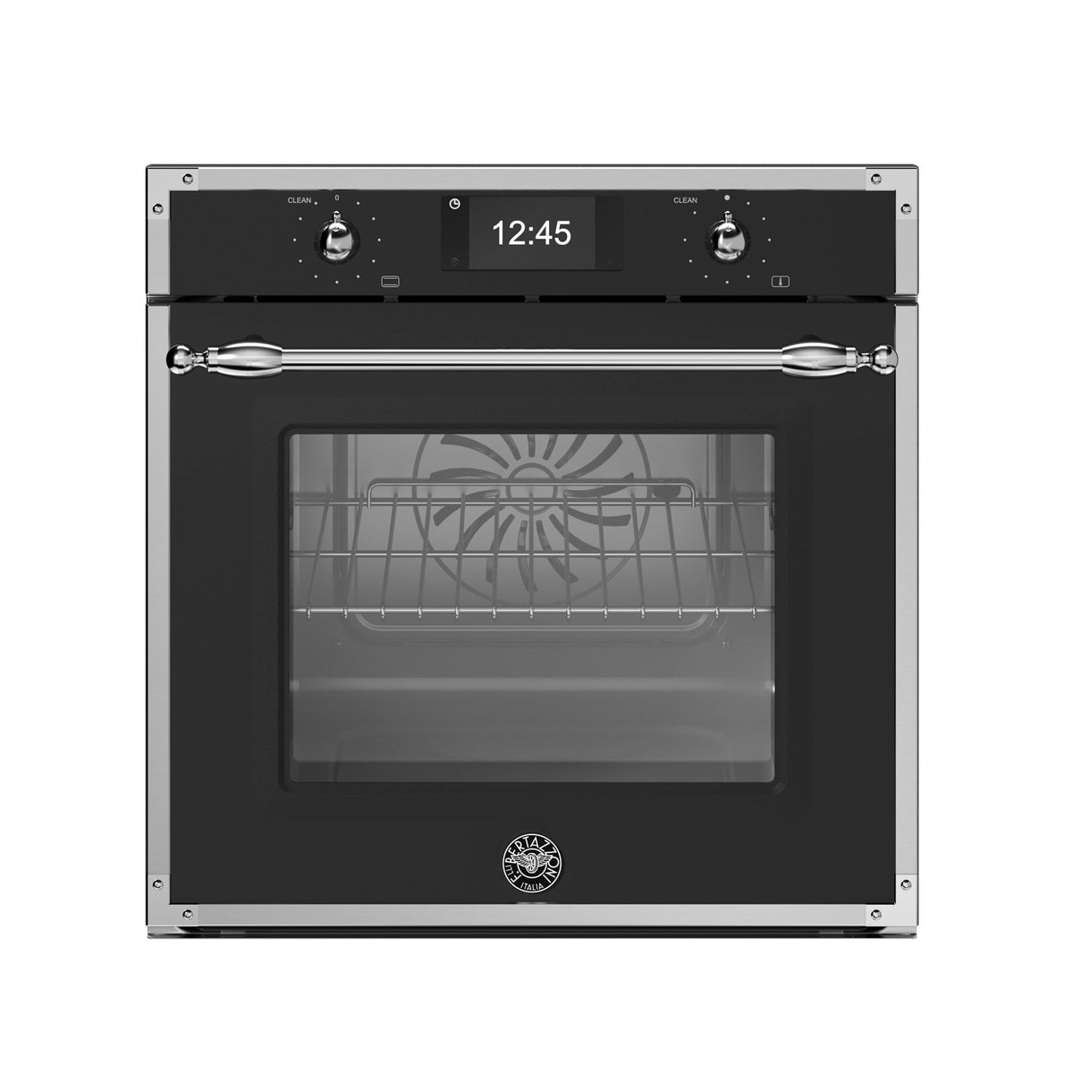Bertazzoni Heritage dampovn i mattsort med kromdetaljer, model FHER6117CTNX3