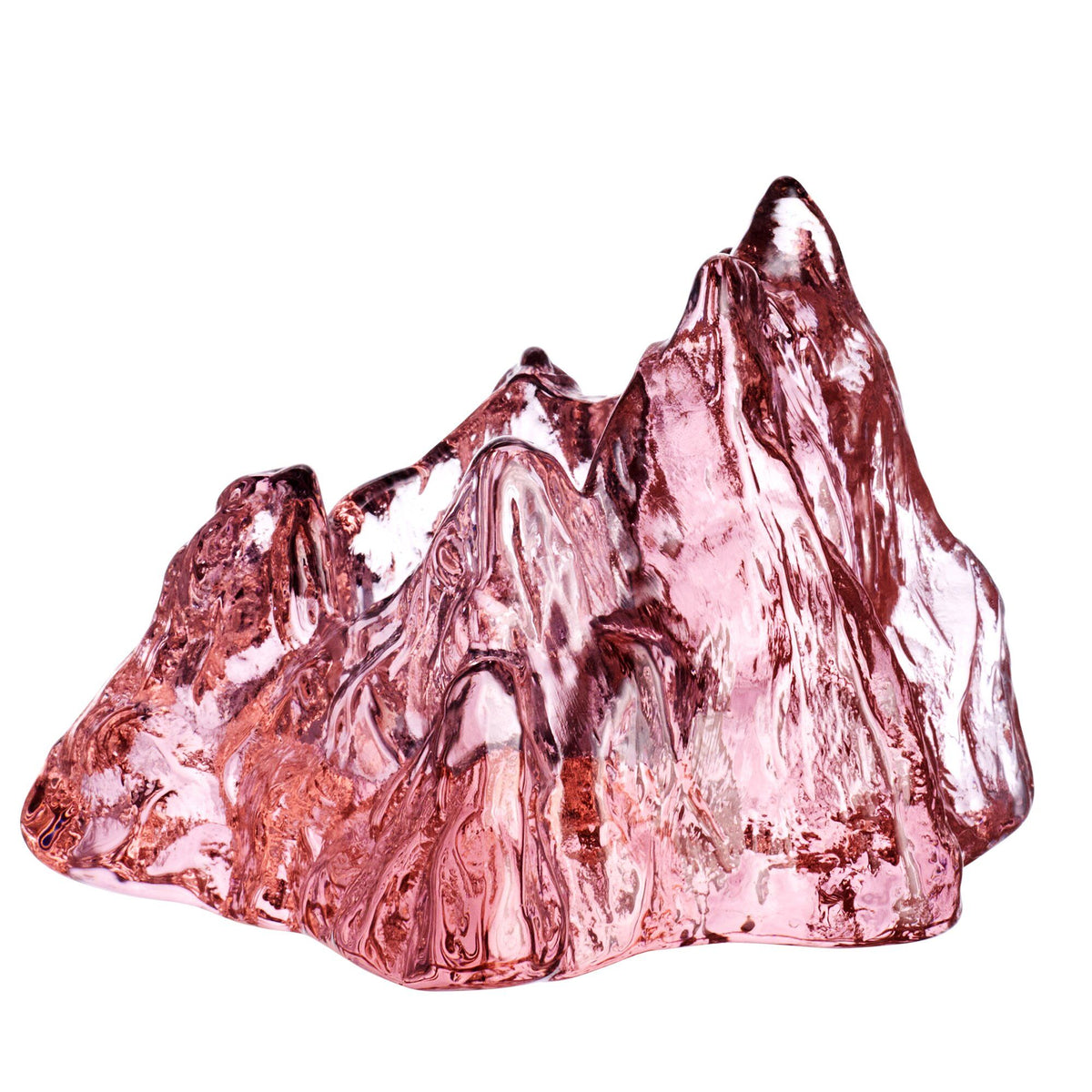 Kosta Boda The Rock lanterne 9 cm i rosa glas designet af Hanna Hansdotter