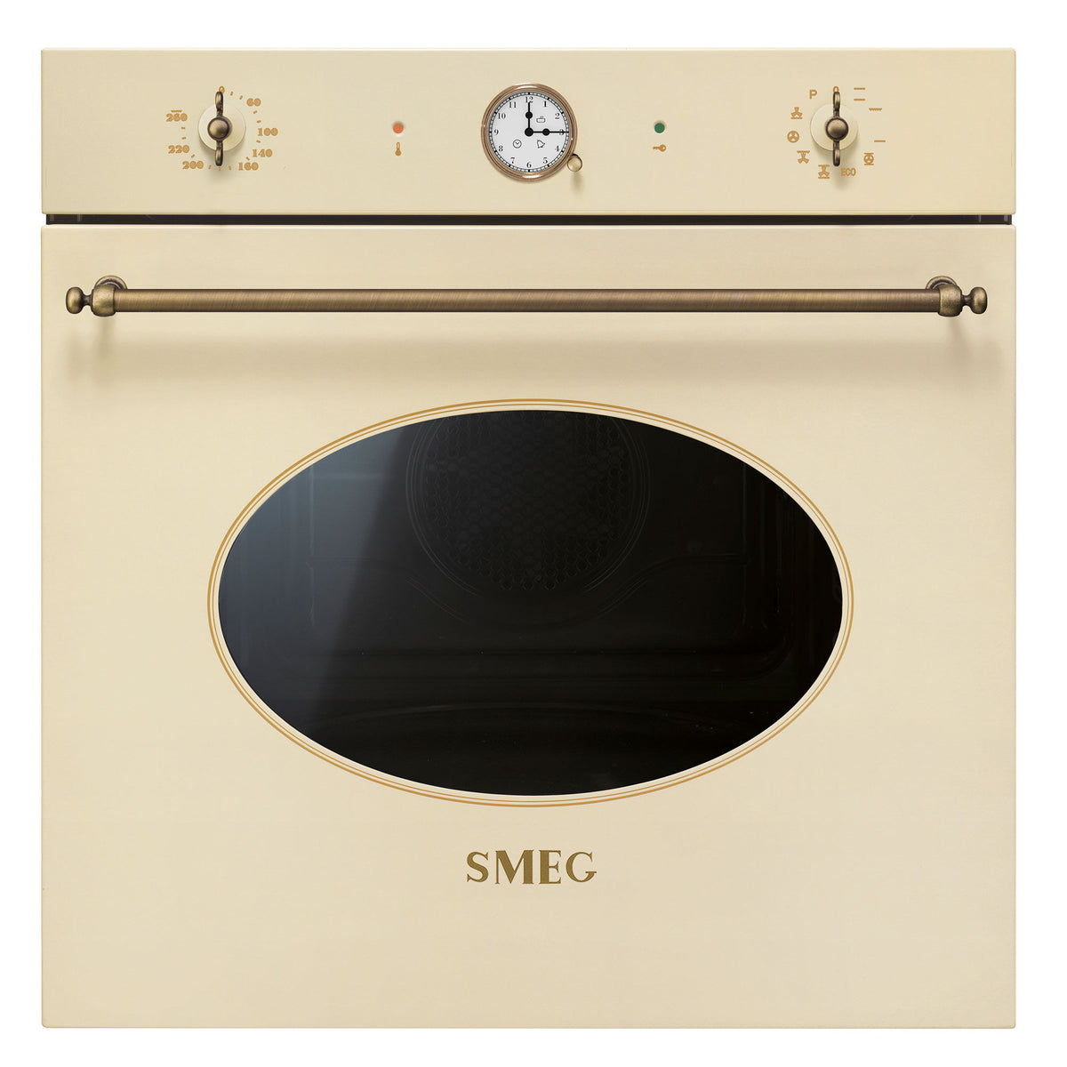 Smeg SFP68C1TPO indbygningsovn i creme med messingdetaljer, 60 cm