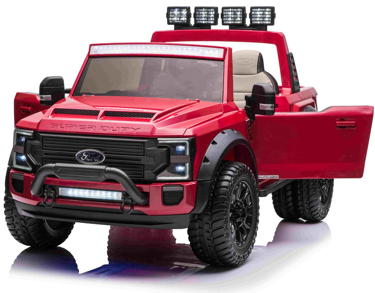 Se Ford Super Duty Truck m/Lithium + 4xMotor + Gummihjul + Blødt skumsæde Rød ✔ Kæmpe udvalg i Megaleg - Køb online på udsalg og tilbud lige nu ✔ Meget billig fragt og hurtig levering - Varenummer: MMAction-28459 og 5712548284594 på lager - Udsalg på Elbiler til Børn 21-24V Få op til 63% i rabat - Over 2.739 mærker på stort udsalg