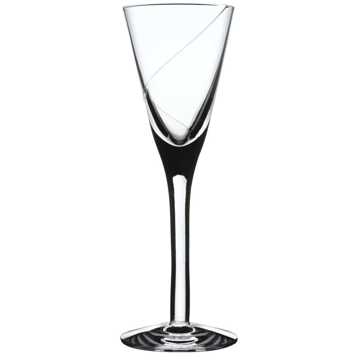 Kosta Boda Line snapseglas med spundet glastråd