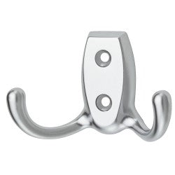 Häfele frakkekrog med 2 kroge i forkromet mat metal