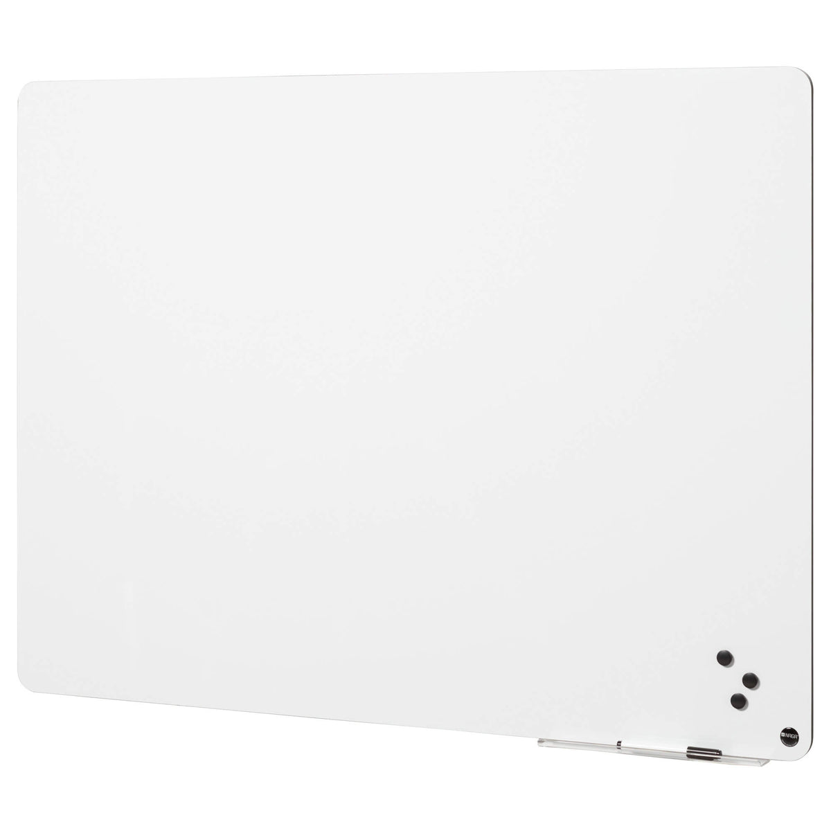 Meget stort whiteboard uden ramme, 117 x 150 cm, med pennebakke i akryl