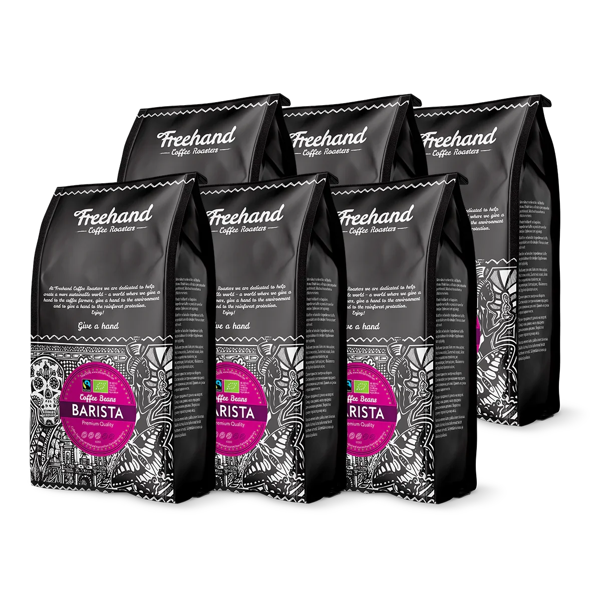 Freehand Barista mørkristede kaffebønner til espresso, smagskasse 6 kg