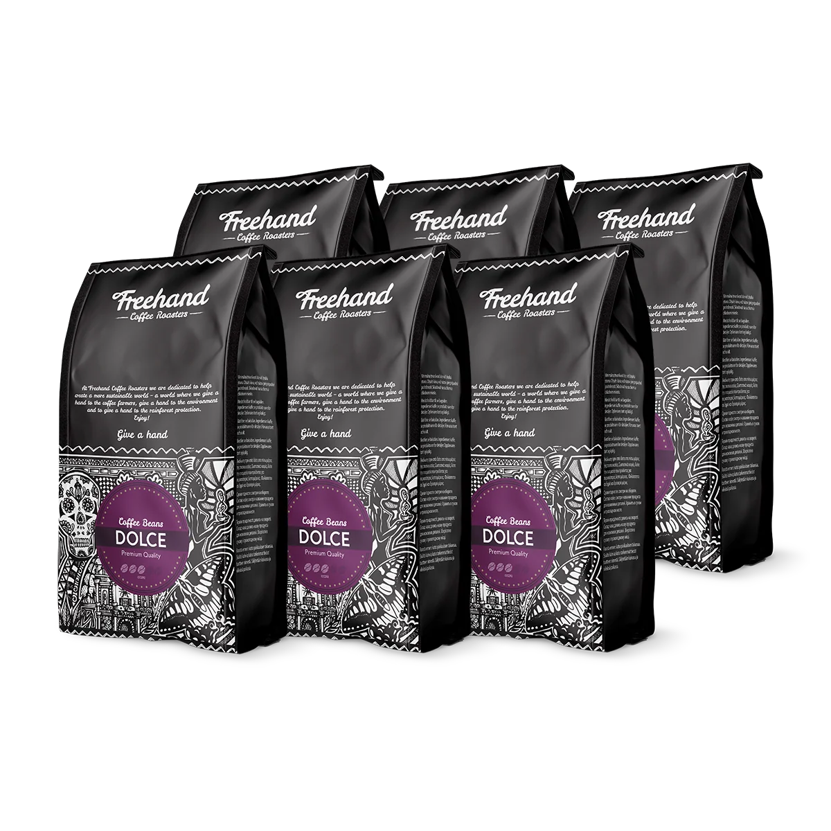 Freehand Dolce kaffebønner, mellemristet blend af Arabica og Robusta, 6 kg