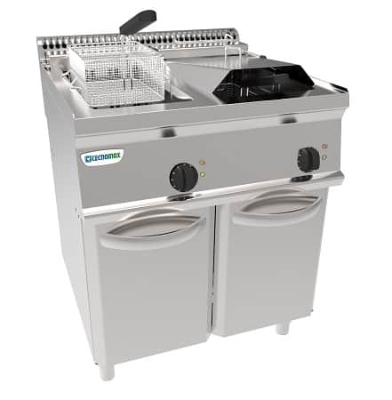 Tecnoinox dobbelt gulvfriture med to kar på 14 liter