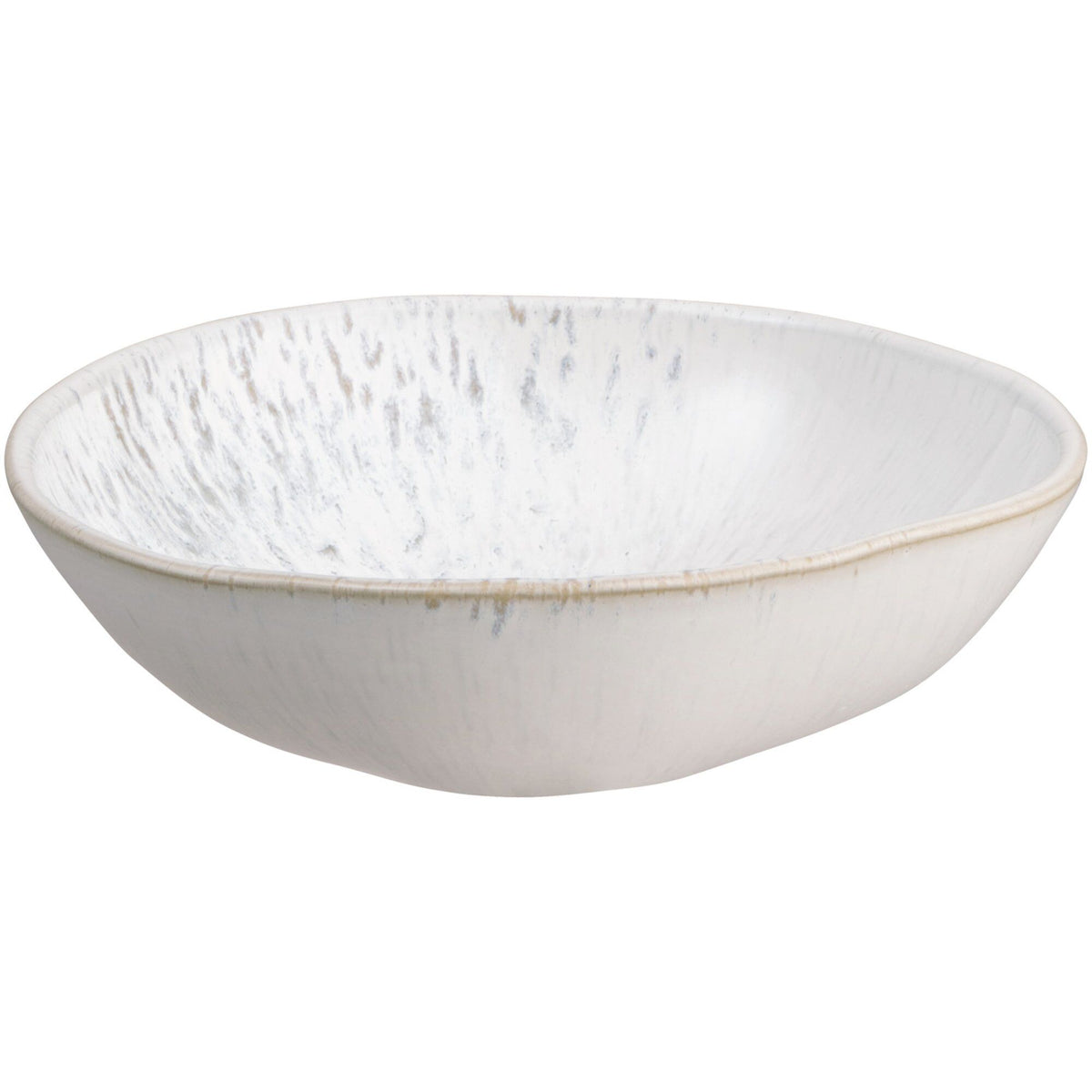 Denby Kiln skål på 13 cm i hvid og grå med krakkeleret glasur