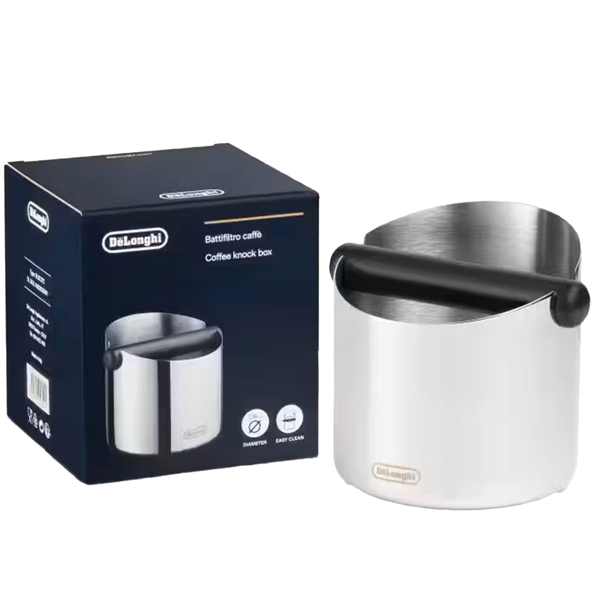 Delonghi Knock Box beholder til kaffegrums i rustfrit stål