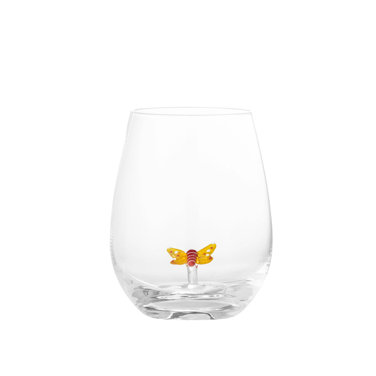 Misa drikkeglas fra Bloomingville i klart glas med sommerfugl, Ø9 × H12 cm