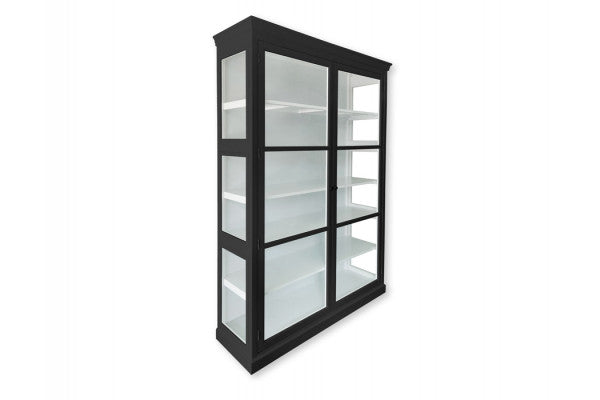 Fyn Vitrineskab - 212x148x44 cm Sort/Hvid