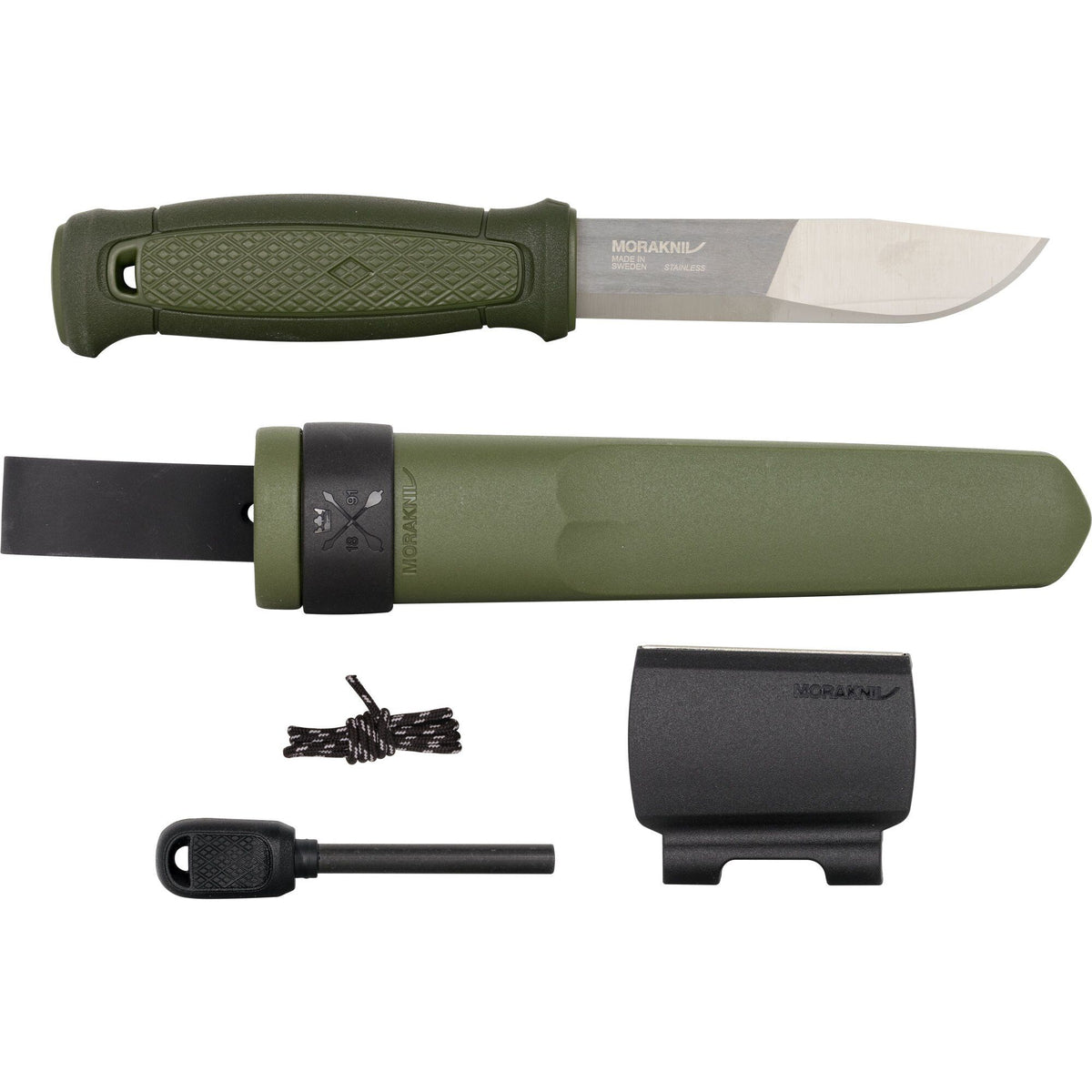 Grøn Morakniv Kansbol friluftskniv med Survival Kit og integreret tændstål