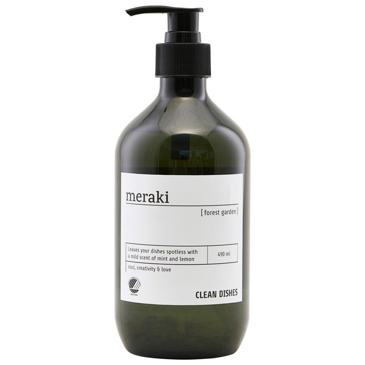Meraki Forest Garden opvaskemiddel på 490 ml i dekorativ flaske