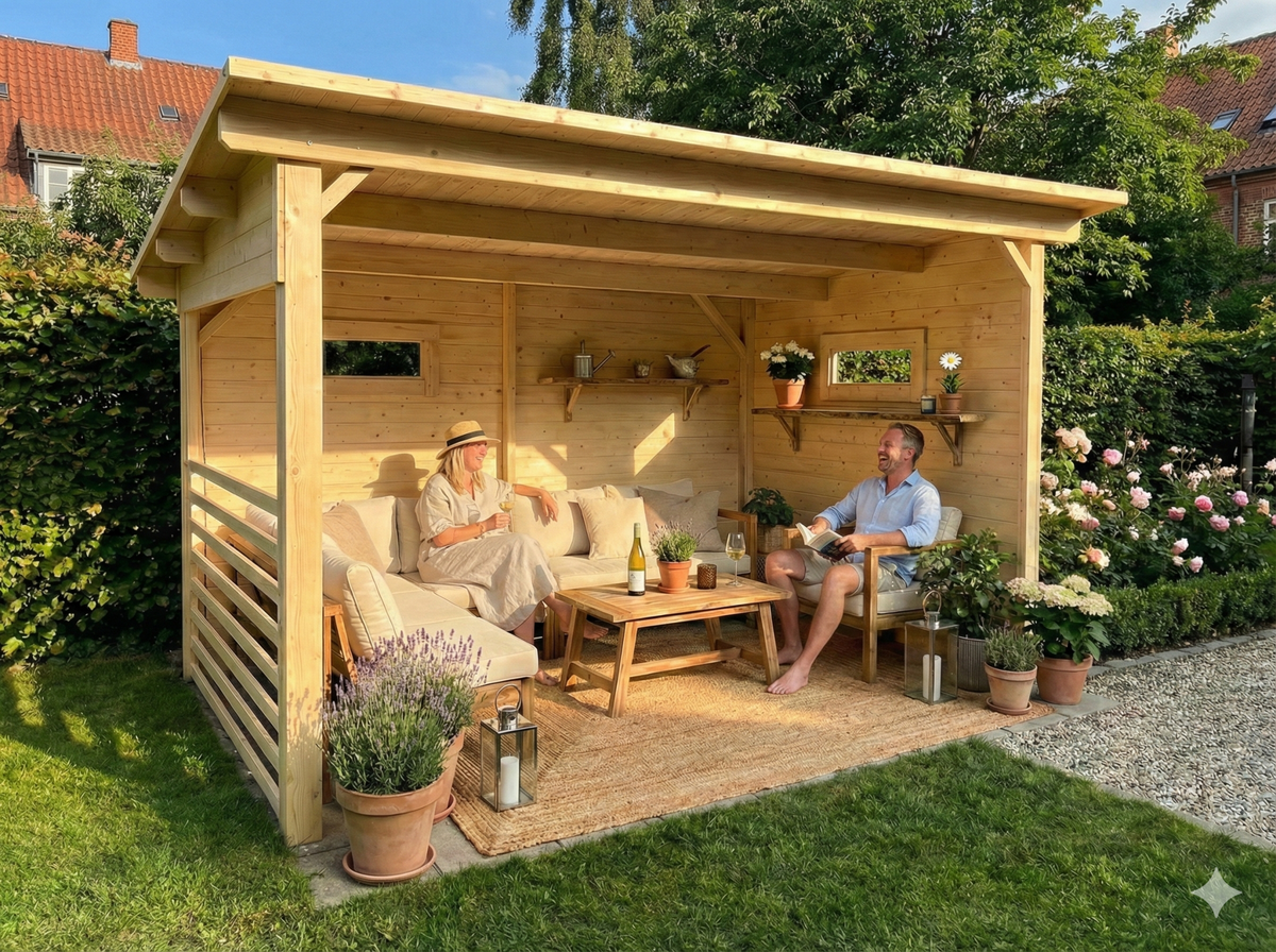 Jonathan elegant loungeområde og uderum på 9,3 m² til hygge