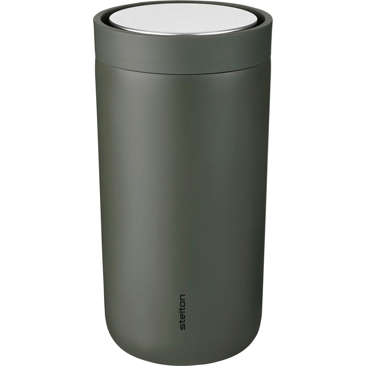 Stelton To Go Click termokop i stål, farven soft dark forest