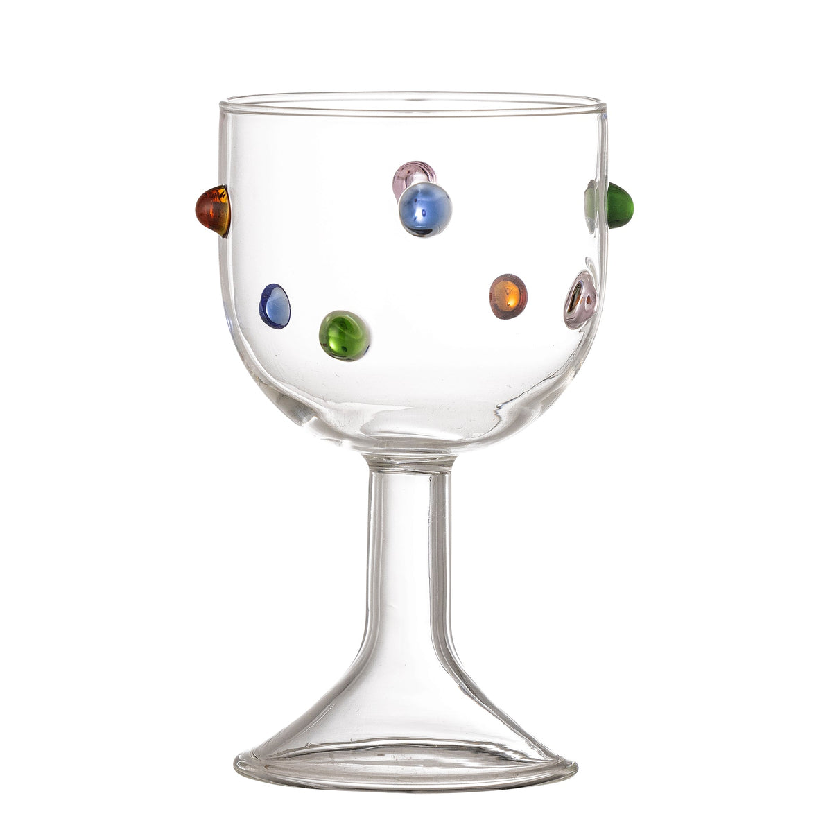 Thalia vinglas i klart glas med blå detaljer fra Bloomingville