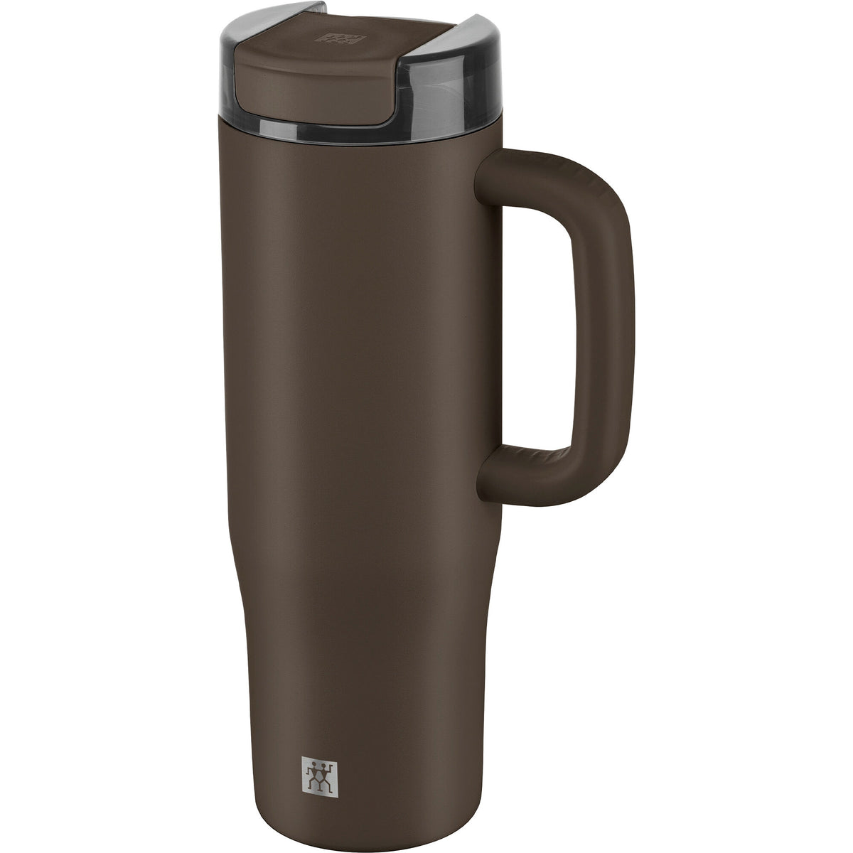 Chokoladegrå Zwilling Thermo Plus termokrus på 900 ml med sugerør