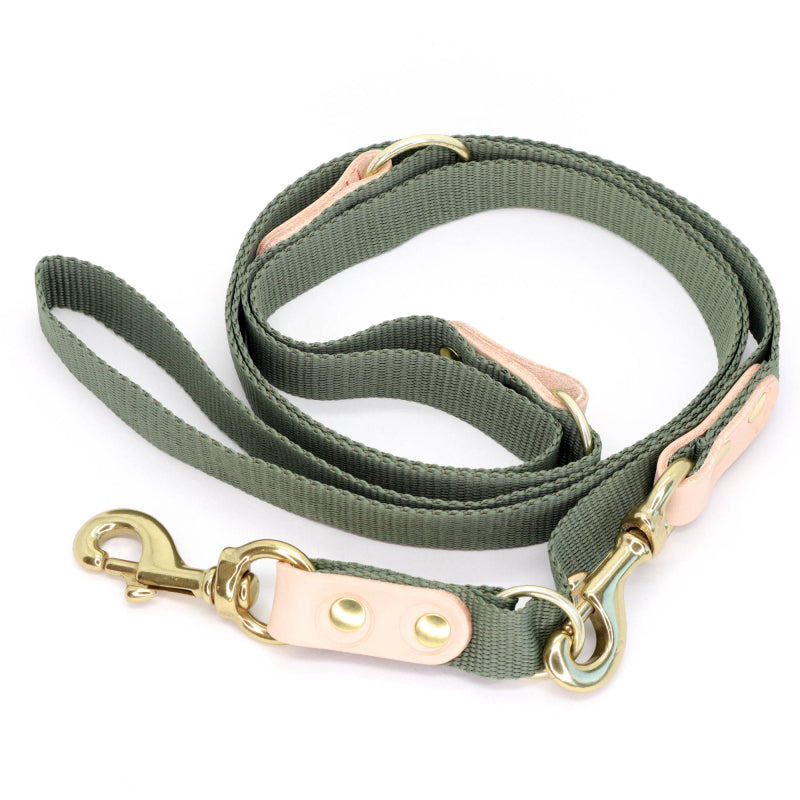 Grøn dressurline hundesnor i webbing med karabinhage fra BLF-Hunting