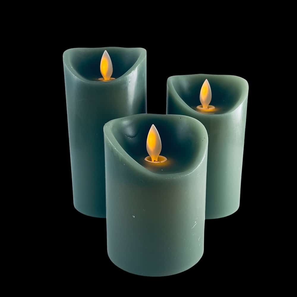 Se LED blok stearinlys - 3 stk. - 12/15/17 cm - m/3D flamme - (Flere farver) - Grøn ✔ Kæmpe udvalg i Satana - Køb online på udsalg og tilbud lige nu ✔ Lav fragtpris og hurtig levering - Varenummer: Satana-1435394 på lager - Udsalg på Sundhed > Mærker > Vitaminer Spar stort – op til 71% - Eksklusivt udsalg på over 2.739 brands