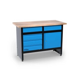 Güde Eco Line arbejdsbænk GW 5/1 med træplade, skuffer og kabinet
