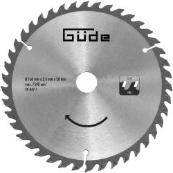 Güde HM savklinge med diameter 160 mm og 24 tænder til håndholdt rundsav