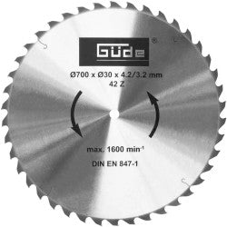 Stor Güde HM savklinge med diameter 700 mm og 42 tænder