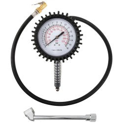 Güde PRO dækpumpe med manometer og fleksibel slange