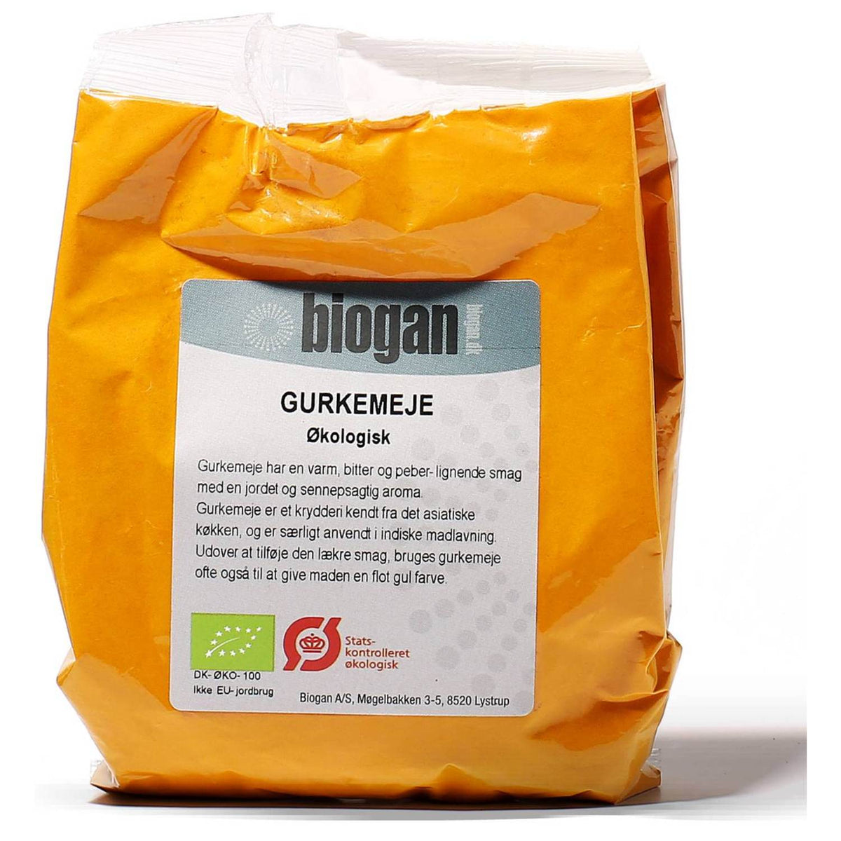 Pakke med 200 gram økologisk gurkemeje fra Biogan