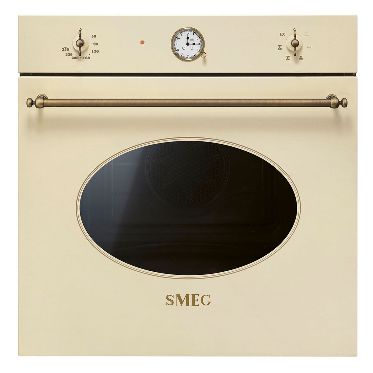 Smeg SF68C1PO Colonial indbygningsovn i cremefarve med afrundede linjer